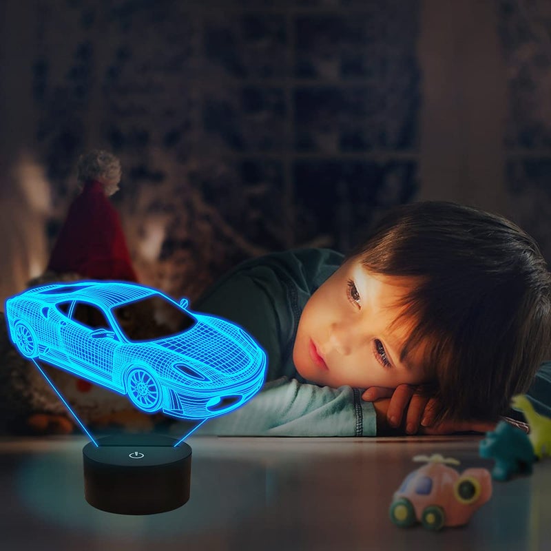 FULLOSUN Car 3D Night Light, Sport Racing Car Illusion Lamp with Remote Control 16 Colors Changing, Holiday Xmas Birthday Gifts for Kids Child Teen Todder - Image 4